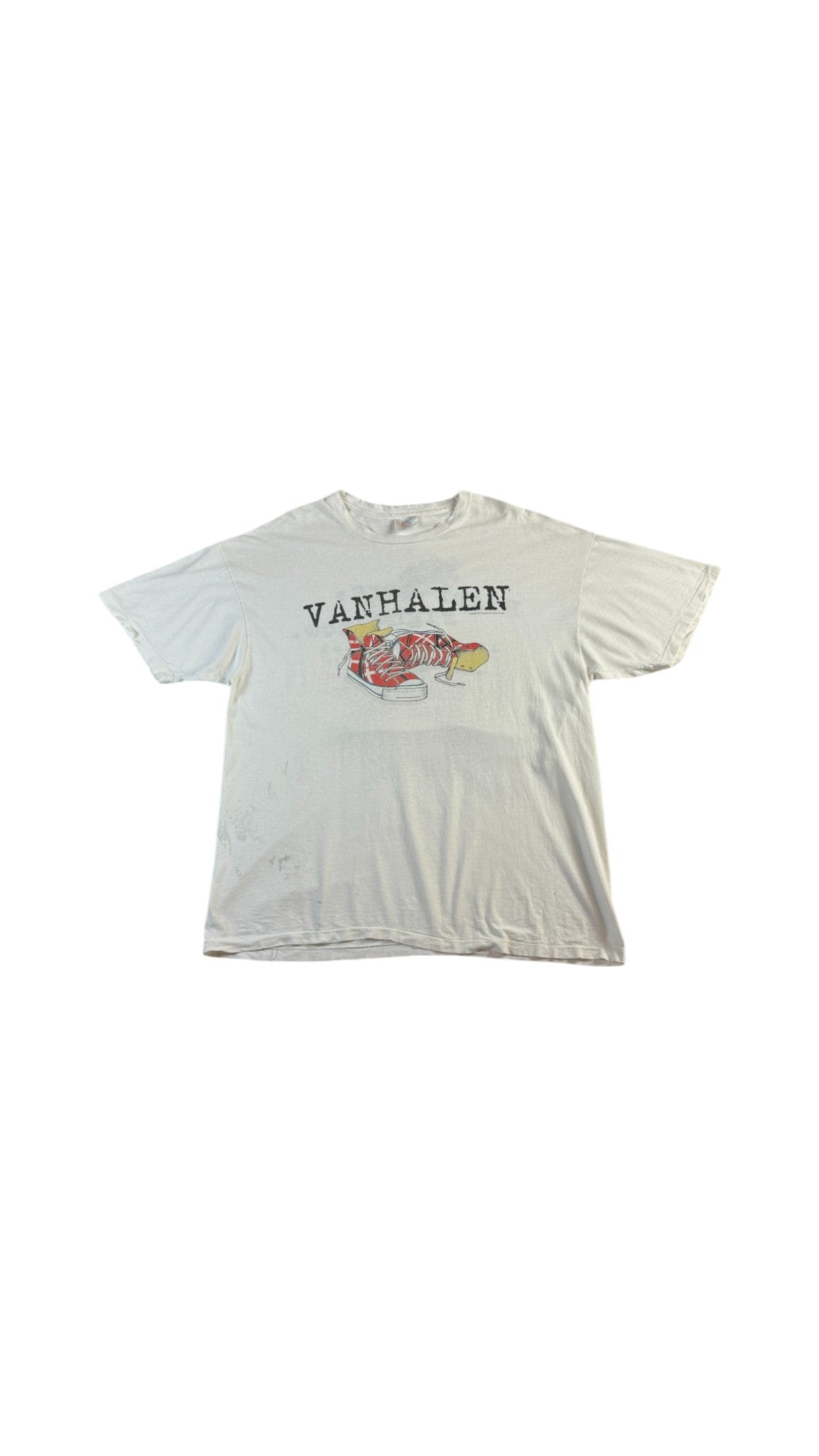 Rare! Vintage Hanes Shirt 1993 Van Halen "Right here, right now"-Europe Tour Single Stitch Made In USA Weiß XL - RareRags