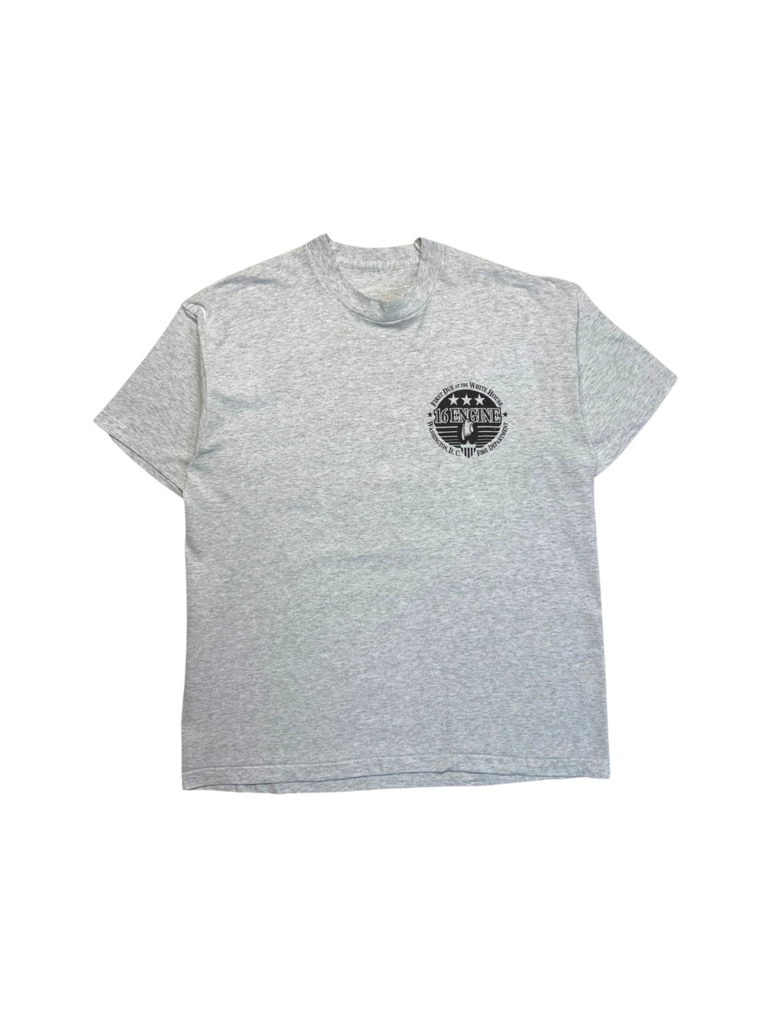 90s Washington Fire Department Shirt xTaz Looney Tunes Single Stitch Grau L-XL