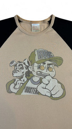 Vintage B&C Shirt 90s Rude Busters Braun Schwarz M