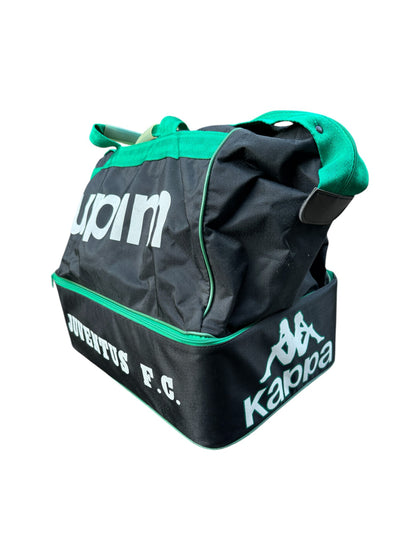 1990/1991 Kappa Tasche Juventus Upim Schwarz Grün