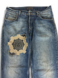 Vintage Versace Jeans Medusa Patch & Knöpfe Dunkelblau 34