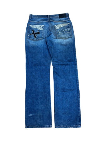Vintage Versace Jeans Medusa Patch & Knöpfe Dunkelblau 34