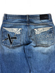 Vintage Versace Jeans Medusa Patch & Knöpfe Dunkelblau 34