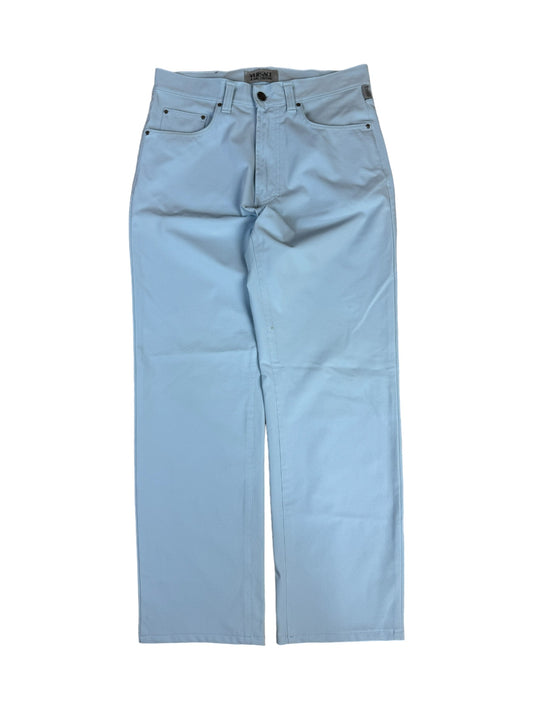 Vintage Versace Stoffhose Leicht Elastisch Medusa Knöpfe Made In Italy Hellblau 34/48