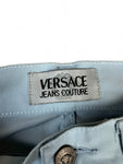 Vintage Versace Stoffhose Leicht Elastisch Medusa Knöpfe Made In Italy Hellblau 34/48