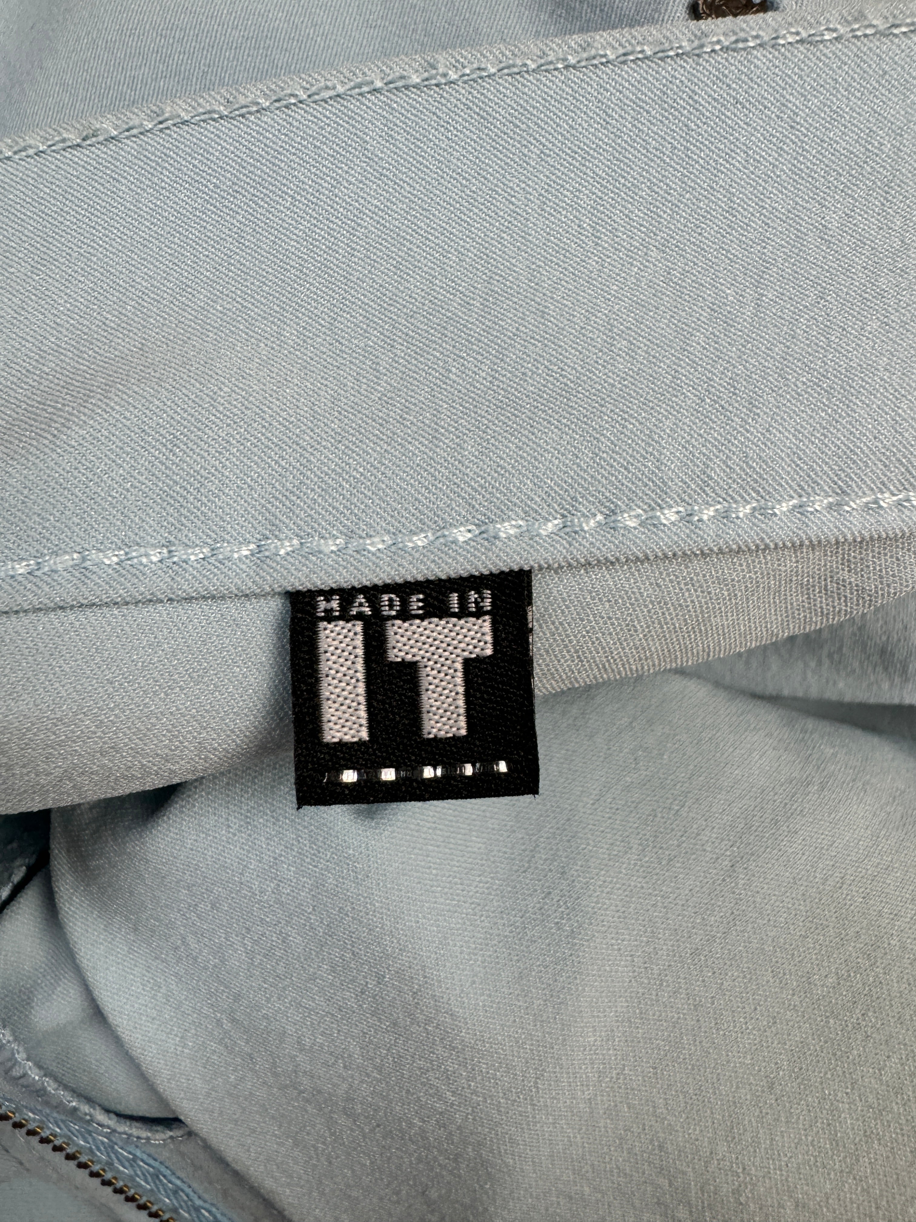 Vintage Versace Stoffhose Leicht Elastisch Medusa Knöpfe Made In Italy Hellblau 34/48