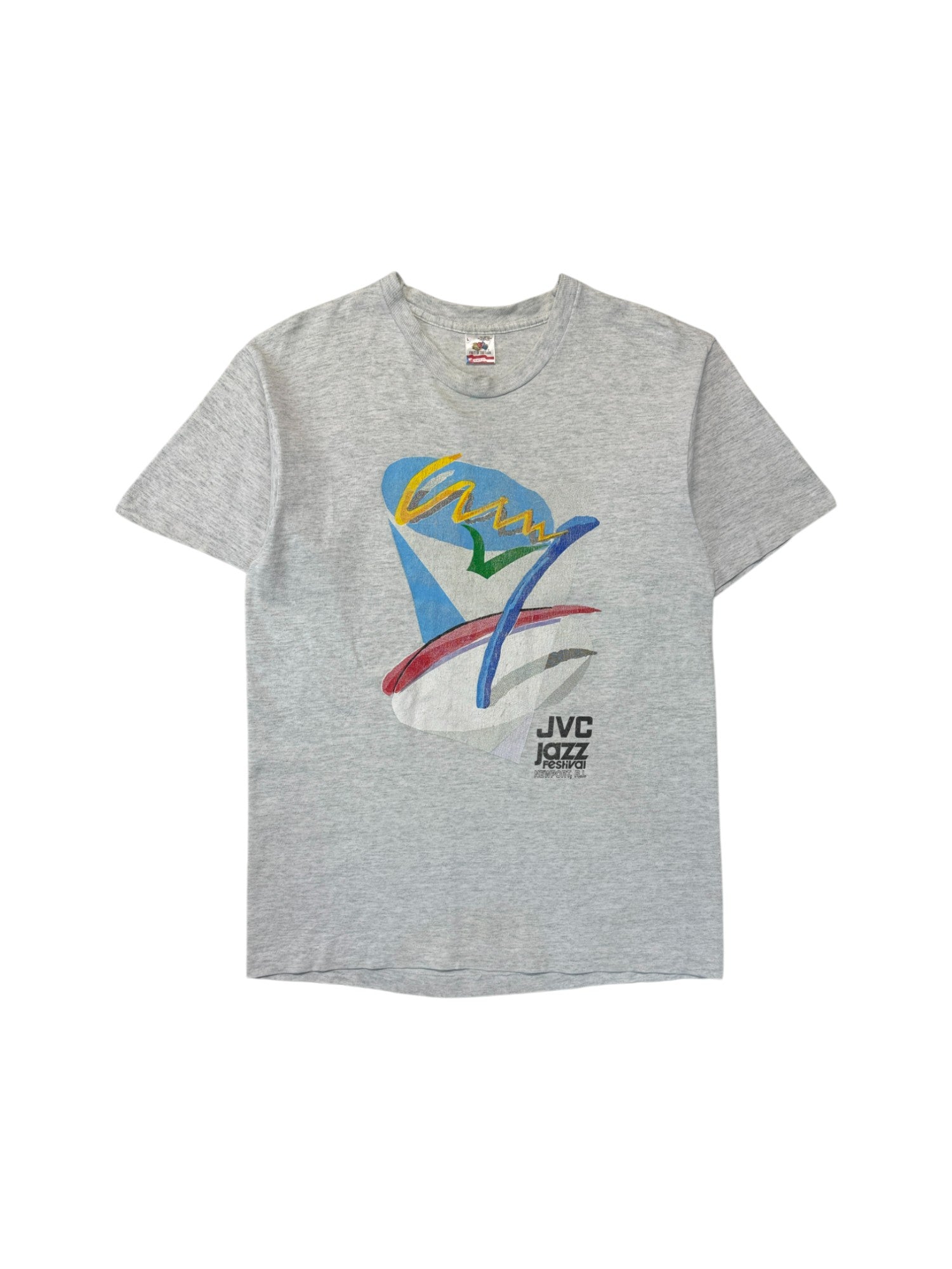 1991 Fruit Of The Loom Shirt "JVC Jazz Festival Newport" Made In USA Single Stitch Grau L