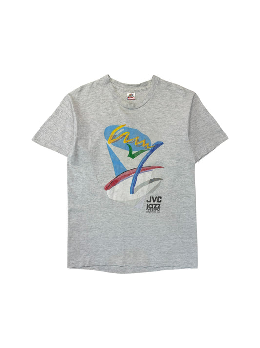 1991 Fruit Of The Loom Shirt "JVC Jazz Festival Newport" Made In USA Single Stitch Grau L