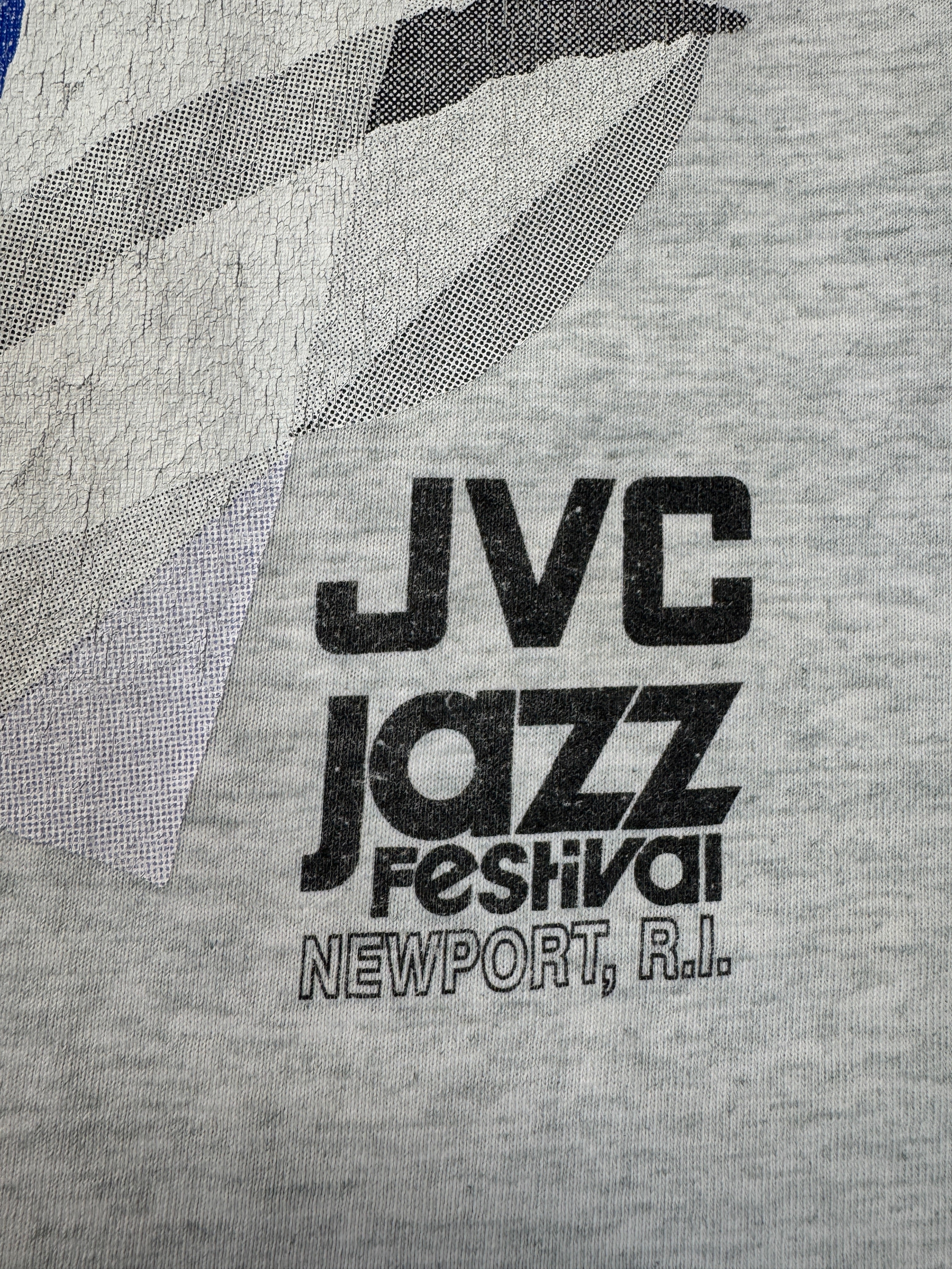 1991 Fruit Of The Loom Shirt "JVC Jazz Festival Newport" Made In USA Single Stitch Grau L