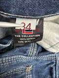 Vintage Fubu Jeans Shorts 3/4 Carpenter Style Baggy Dunkelblau 34