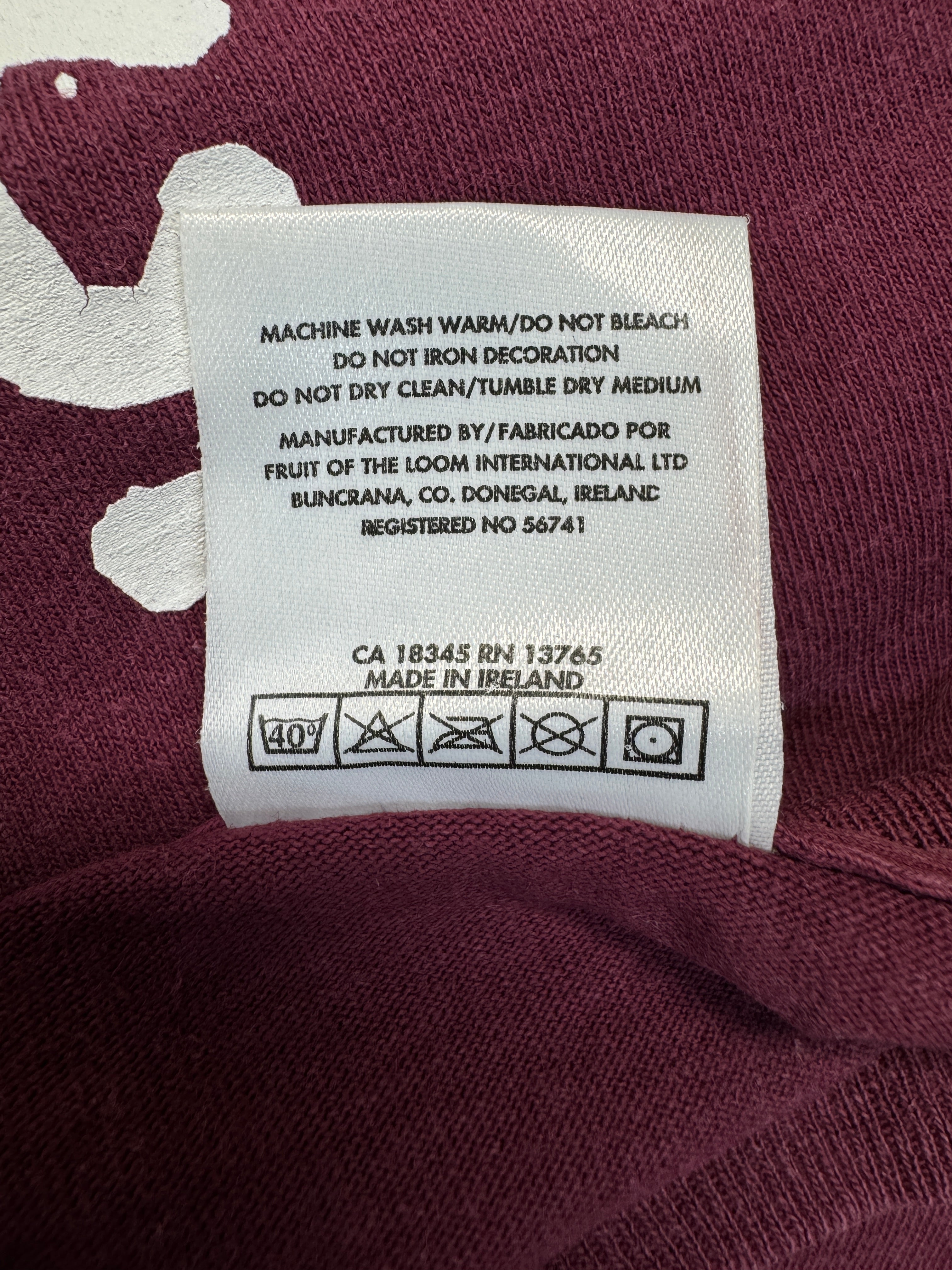1995 Screen Stars Shirt Wolfsheim '55578' Single Stitch Made In Ireland Dunkelrot L