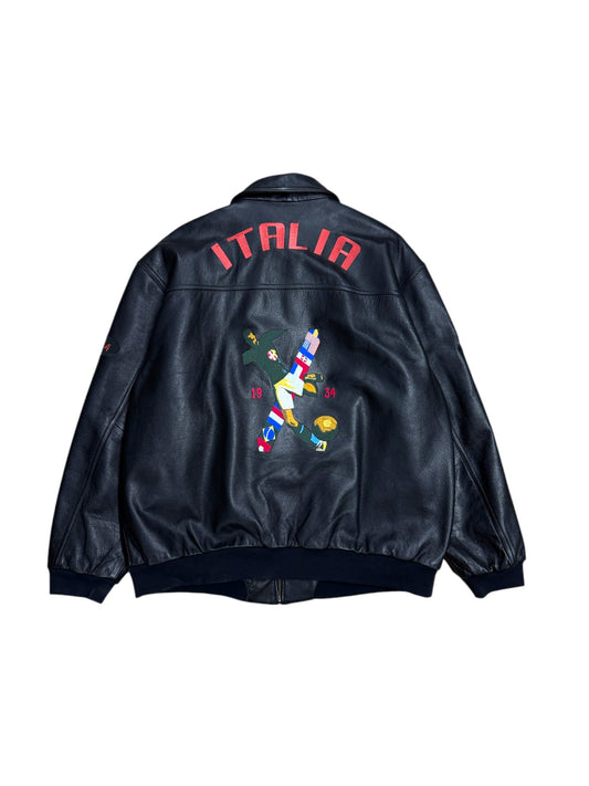 Rare! 90s Adidas Lederjacke Limited Edition 1/1000 Weltmeister 1934 Italien