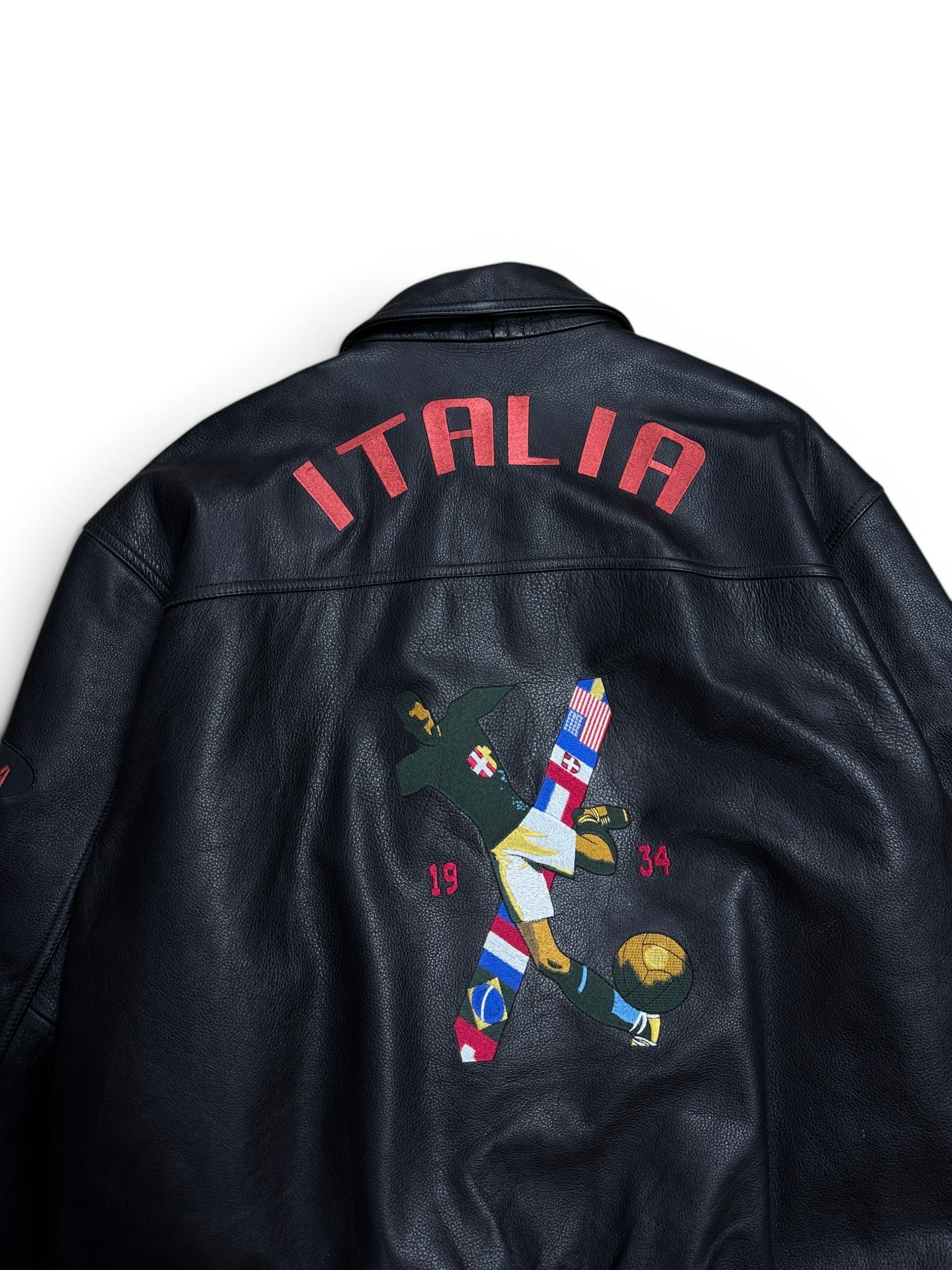 Rare! 90s Adidas Lederjacke Limited Edition 1/1000 Weltmeister 1934 Italien
