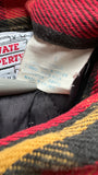 Vintage Private Property Flanellhemd 90s Gefüttert Made In USA Rot Schwarz L
