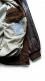 Vintage Kudsak Fliegerjacke 80s "Airborne" Made In France Leder Braun L
