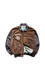 Vintage Kudsak Fliegerjacke 80s "Airborne" Made In France Leder Braun L
