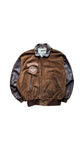Vintage Kudsak Fliegerjacke 80s "Airborne" Made In France Leder Braun L
