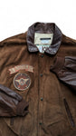 Vintage Kudsak Fliegerjacke 80s "Airborne" Made In France Leder Braun L