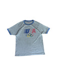 Vintage Levis Ringer-Shirt 1984 Olympiade USA Single Stitch Grau M