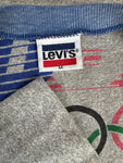 Vintage Levis Ringer-Shirt 1984 Olympiade USA Single Stitch Grau M