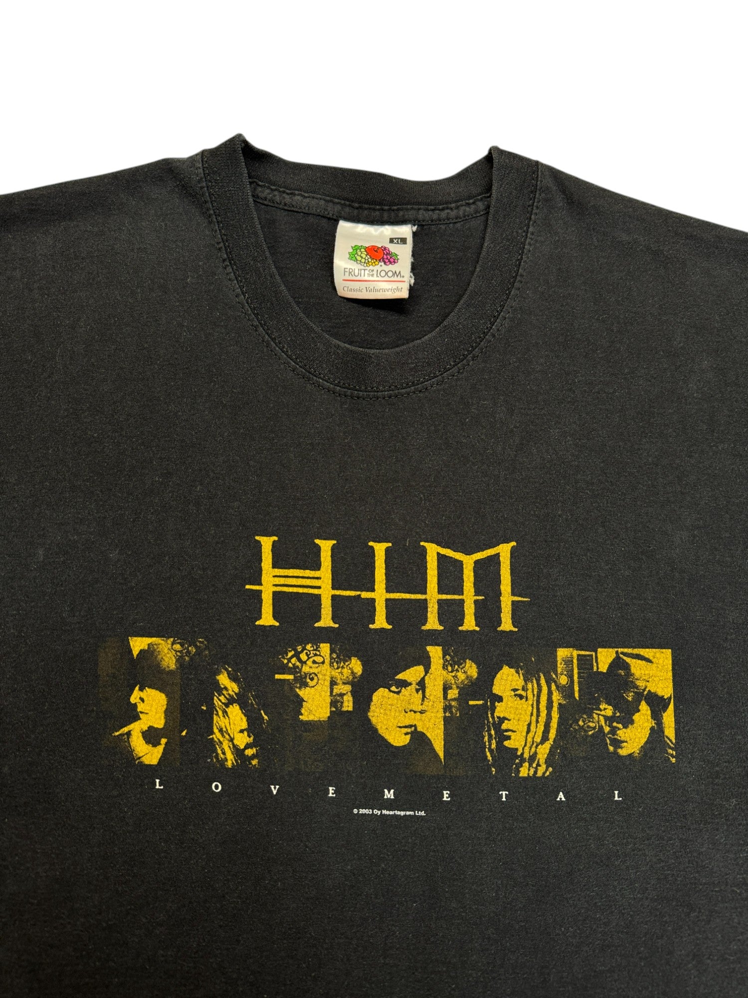 2003 Fruit Of The Loom Tourshirt "Love Metal" HIM Schwarz XL