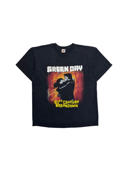 00s Fruit Of The Loom Shirt Green Day 21st Century Breakdown Schwarz L-XL