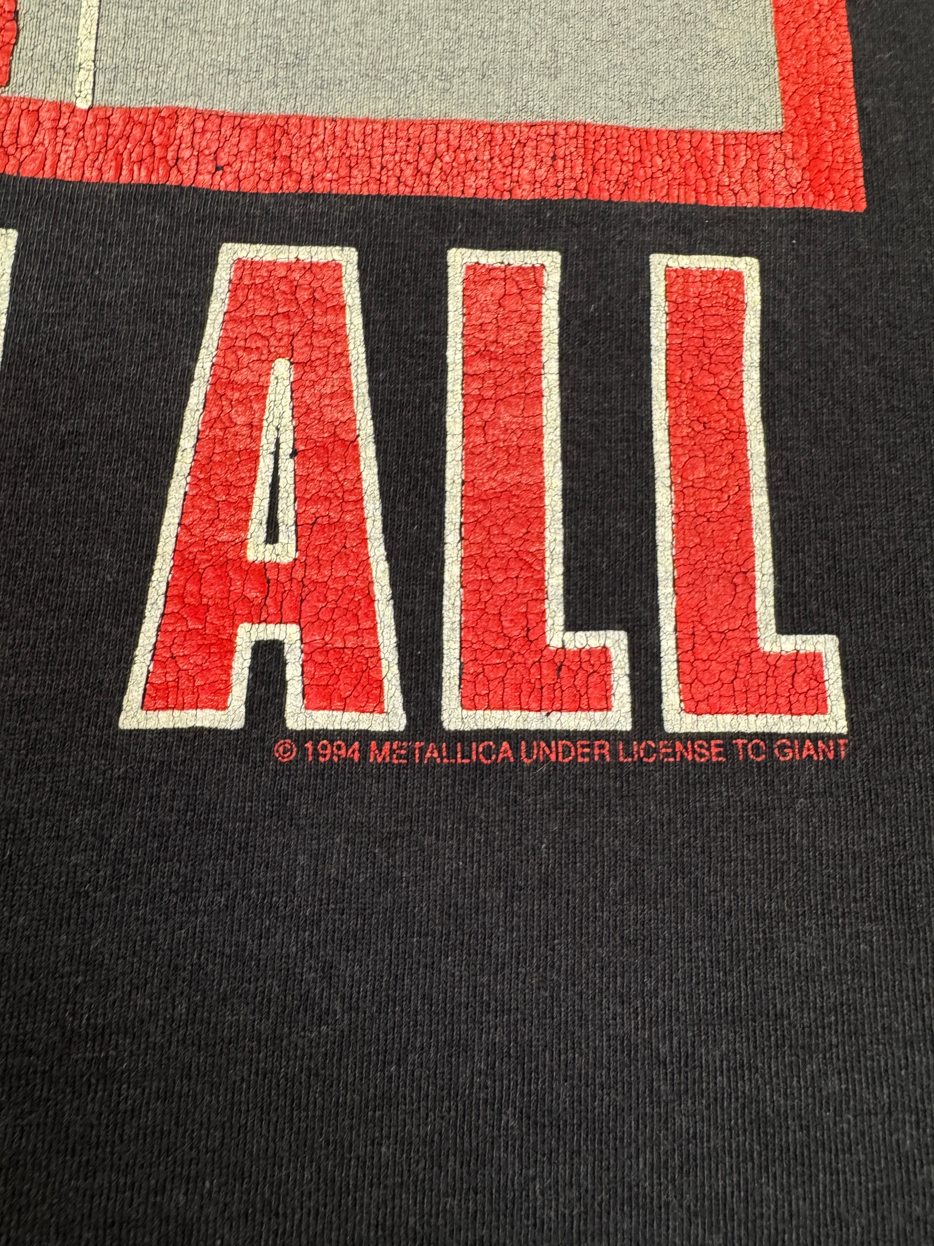 00s Fruit Of The Loom Shirt Metallica "Kill'em All" Schwarz XL