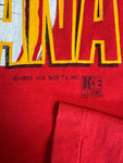 Vintage Fruit Of The Loom X Icebox Shirt 1993 Joe Montana Kansas City Chiefs Single Stitch Made In USA Rot M