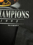 Vintage Salem Sports Shirt 1993 Dallas Cowboys Super Bowl Champions Ring NFLP Single Stitch Made In USA Schwarz L