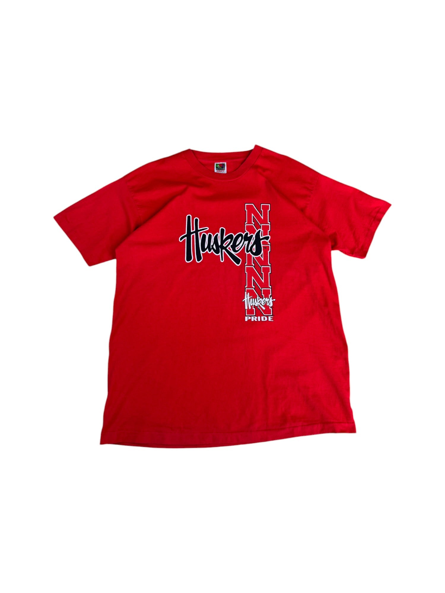 Vintage Fruit Of The Loom Shirt Late 90s Nebraska Cornhuskers University Of Lincoln Single Stitch Rot XL - RareRags