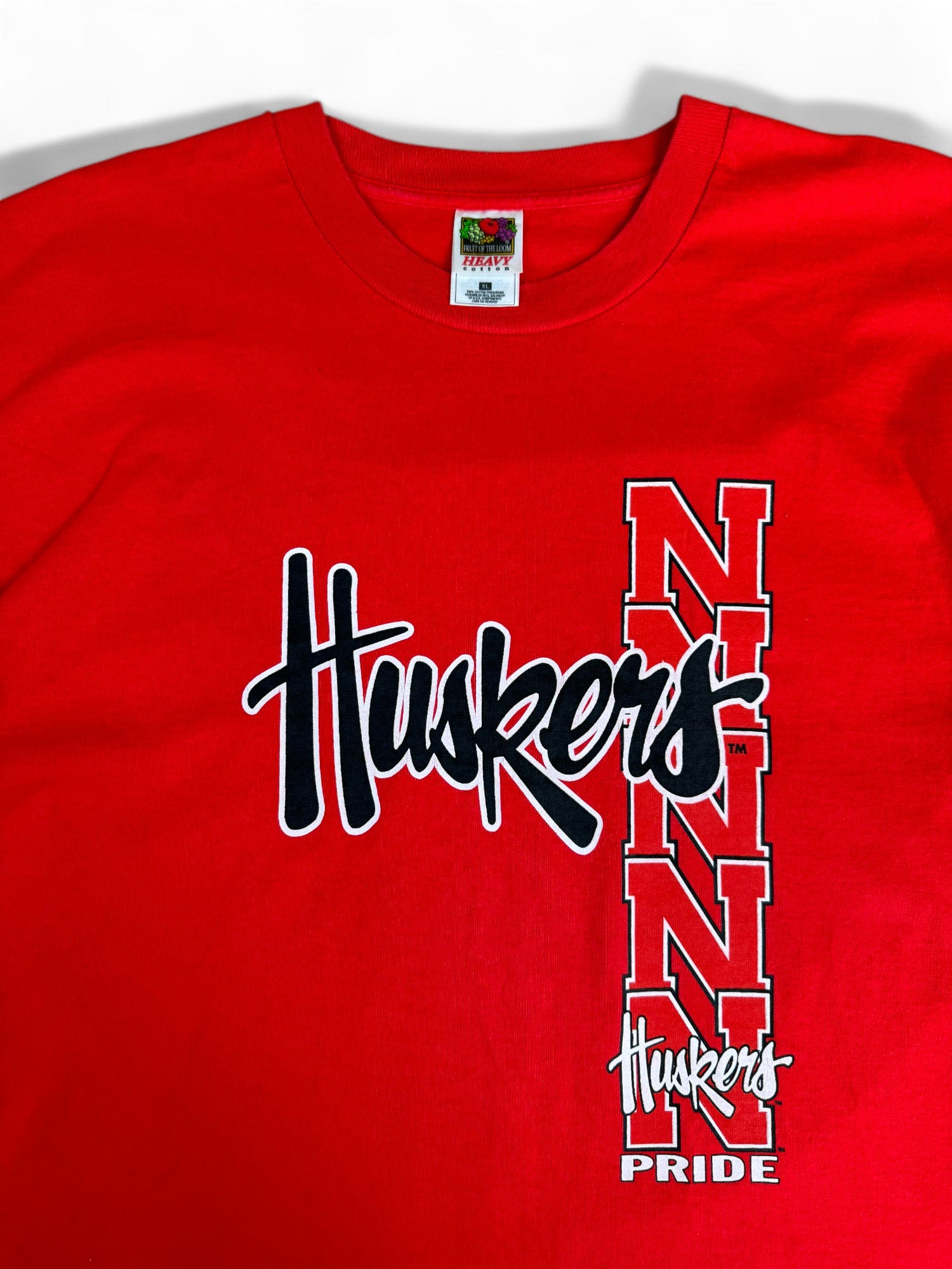 Vintage Fruit Of The Loom Shirt Late 90s Nebraska Cornhuskers University Of Lincoln Single Stitch Rot XL - RareRags