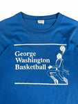 Vintage Cai Cru Shirt 80s X Puma "George Washington Basketball Colonia GWU Single Stitch Made In USA Blau M-L