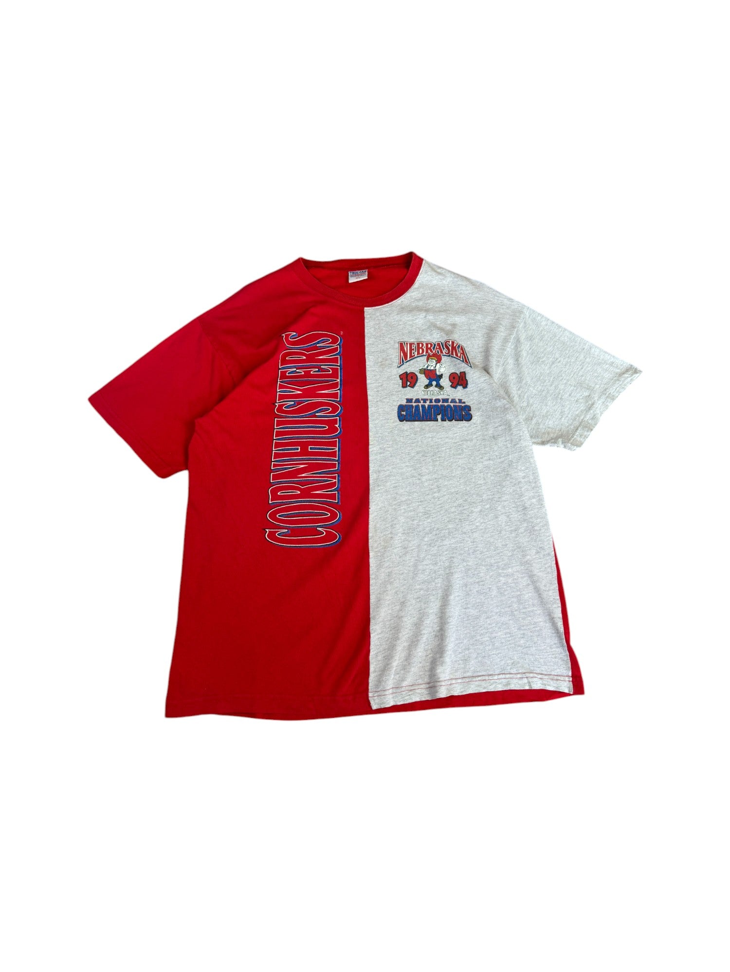 Vintage TrueFan Shirt 1994 National Championship Nebraska Cornhuskers Football Made In USA Rot Grau XL - RareRags