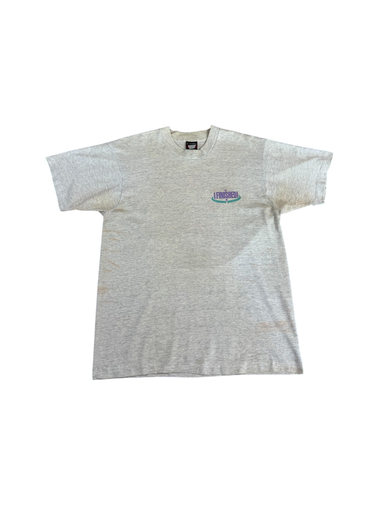 Vintage Screen Stars Shirt 1991 Houston Tenneco Marathon Single Stitch Made In USA Grau L - RareRags