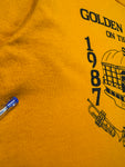 1987 Jerzees Shirt "Golden Band On The Road - State Finals" Single Stitch Sleeve Made In USA Gelb L