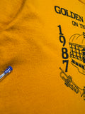 1987 Jerzees Shirt "Golden Band On The Road - State Finals" Single Stitch Sleeve Made In USA Gelb L