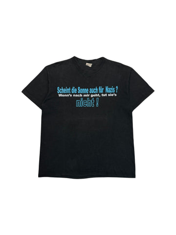 90s Die Ärzte Shirt „Scheint die Sonne auch für Nazis? Wenn's nach mir geht, tut sie's nicht!“ Schwarz L-XL