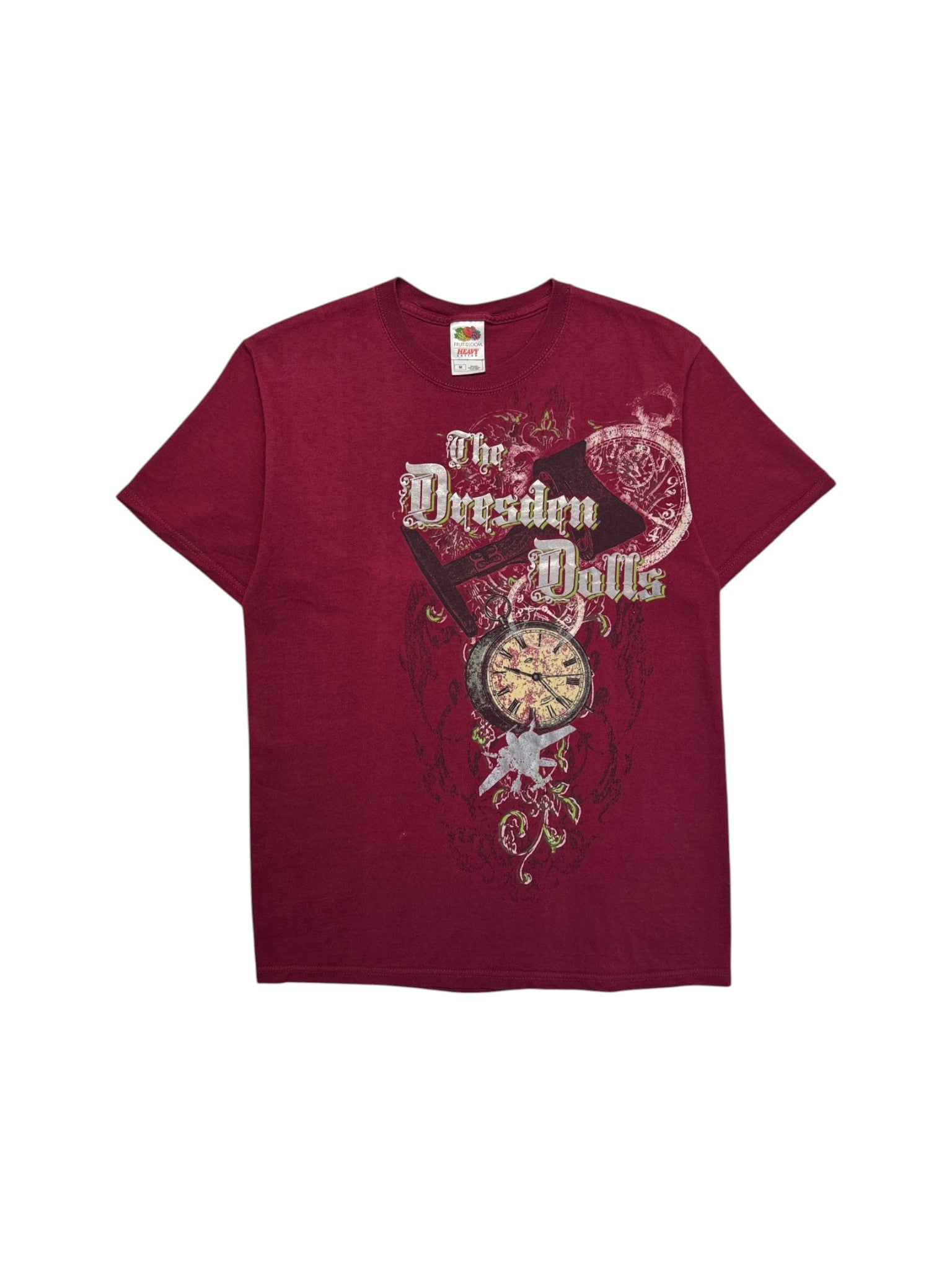 00s Fruit Of The Loom Shirt Dresden Dolls Dunkelrot M