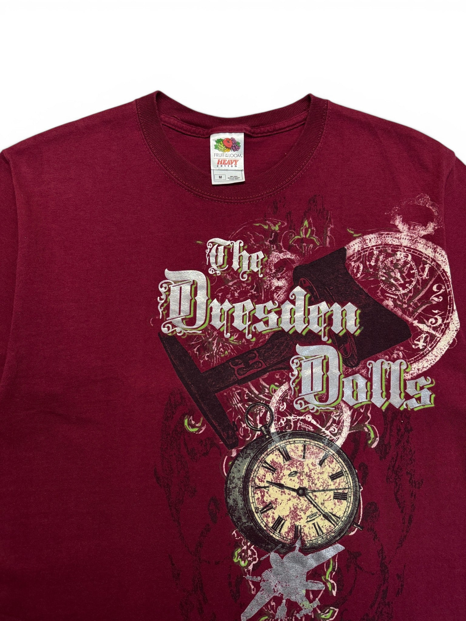 00s Fruit Of The Loom Shirt Dresden Dolls Dunkelrot M