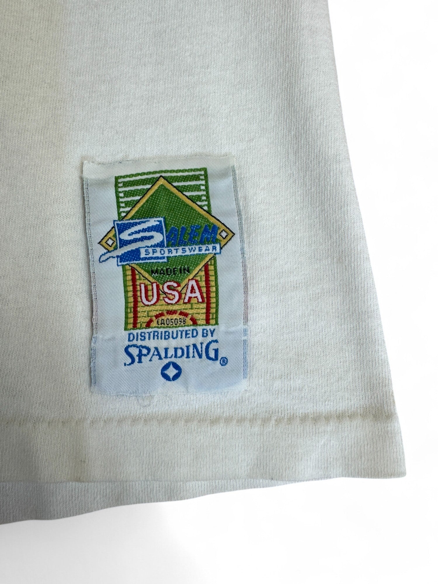 Vintage Salem Sportswear 1990 LA Lakers Magic Johnson NBA Basketbal Made In USA Single Stitch Weiß S