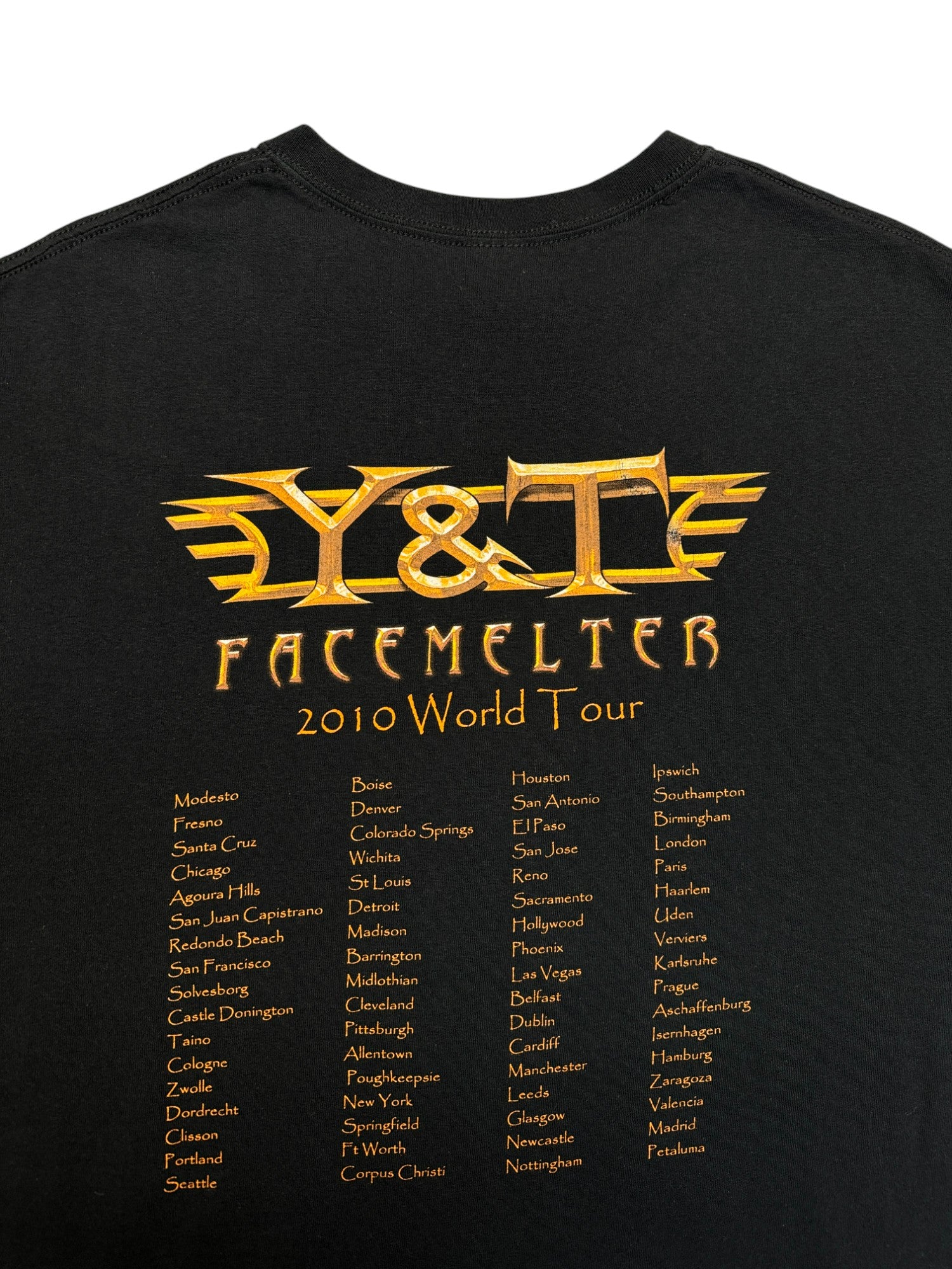 2010 Gildan Tourshirt Y&T Facemelter World Tour Schwarz L