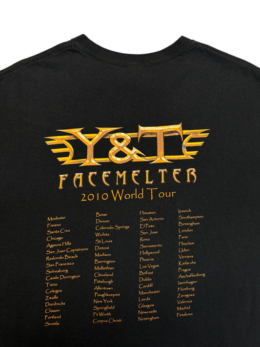 2010 Gildan Tourshirt Y&T Facemelter World Tour Schwarz L