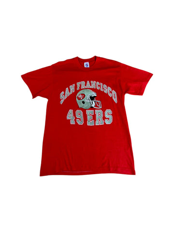 Vintage Logo 7 Inc. Shirt 90s San Fransisco 49Ers Made In USA Single Stitch Rot L