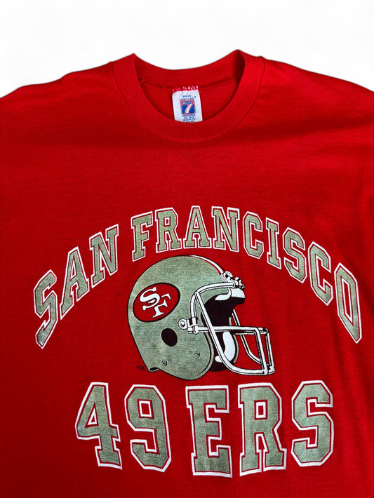Vintage Logo 7 Inc. Shirt 90s San Fransisco 49Ers Made In USA Single Stitch Rot L
