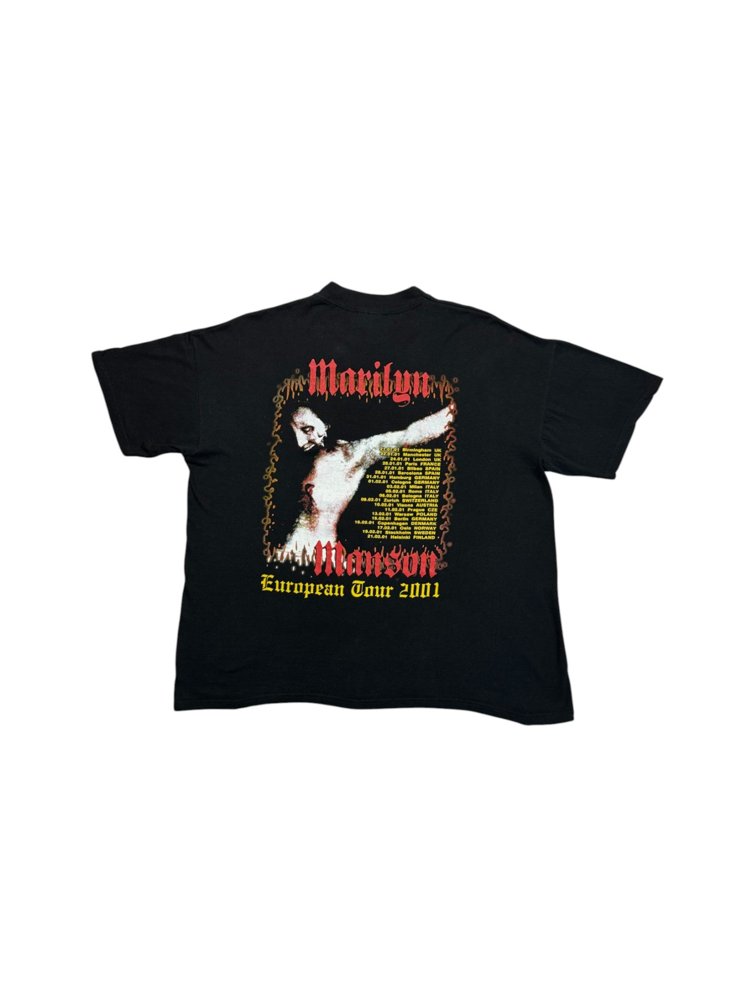 Rare! 2001 MinCotton Tourshirt Marilyn Manson European Tour 2001 Schwarz XL