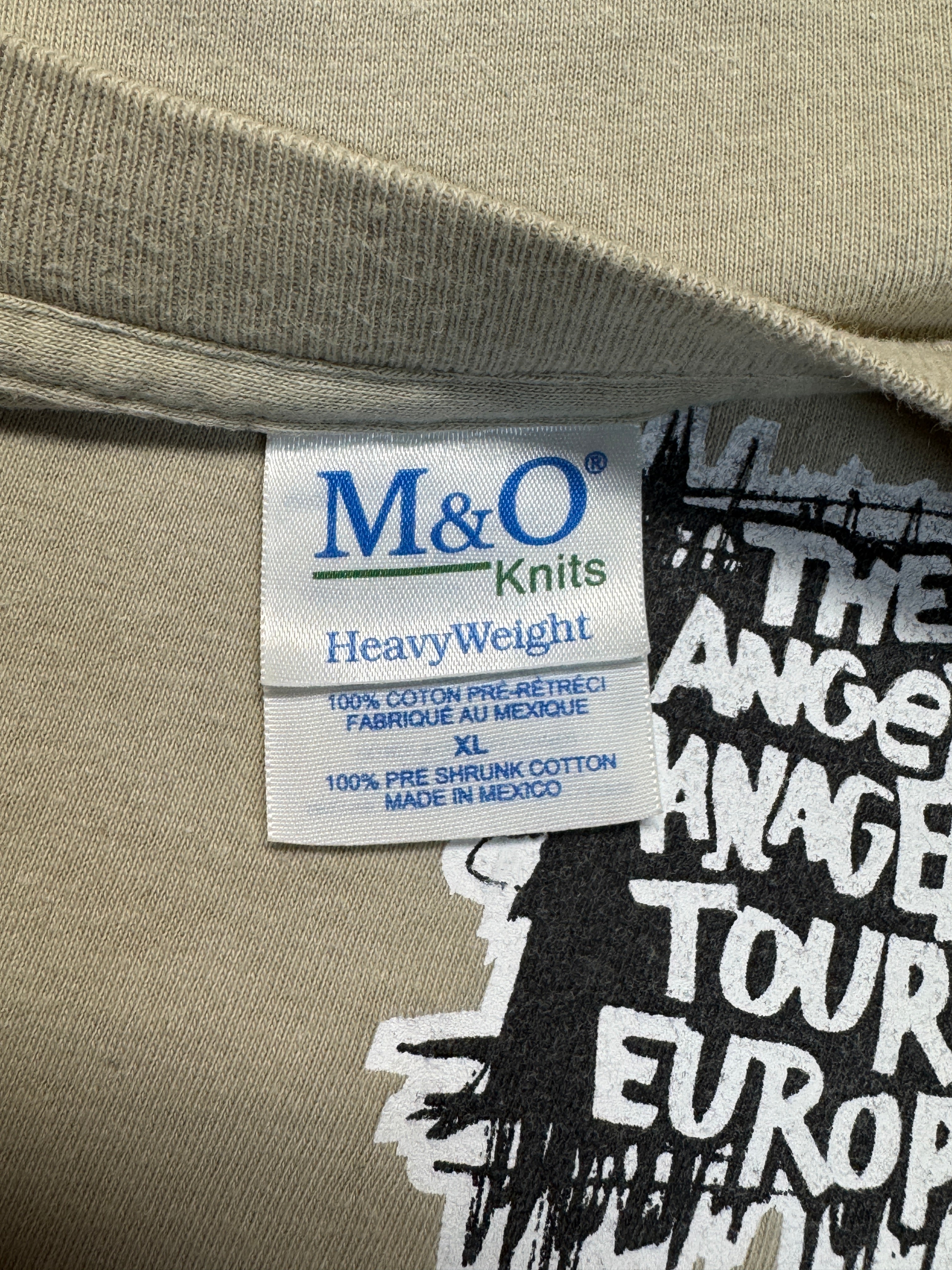00s M&O Knits Shirt Anger Management Tour Europe Local Crew Khaki XL