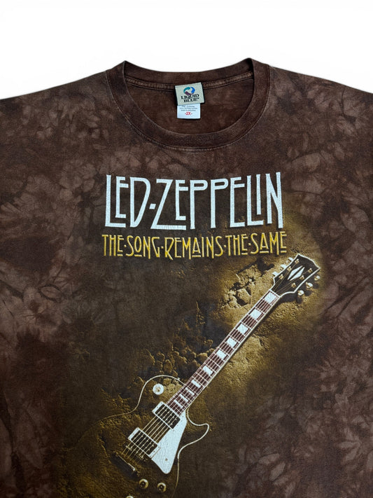 00s Liquid Blue Shirt Led Zeppelin Tie Dye Braun 2XL