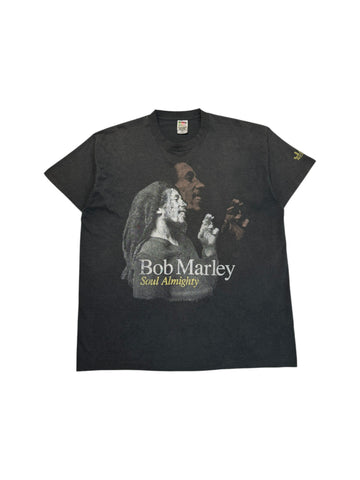 90s Fruit Of The Loom Shirt Bob Marley "Soul Almighty" Jad Records Made In USA Single Stitch Schwarz XXL