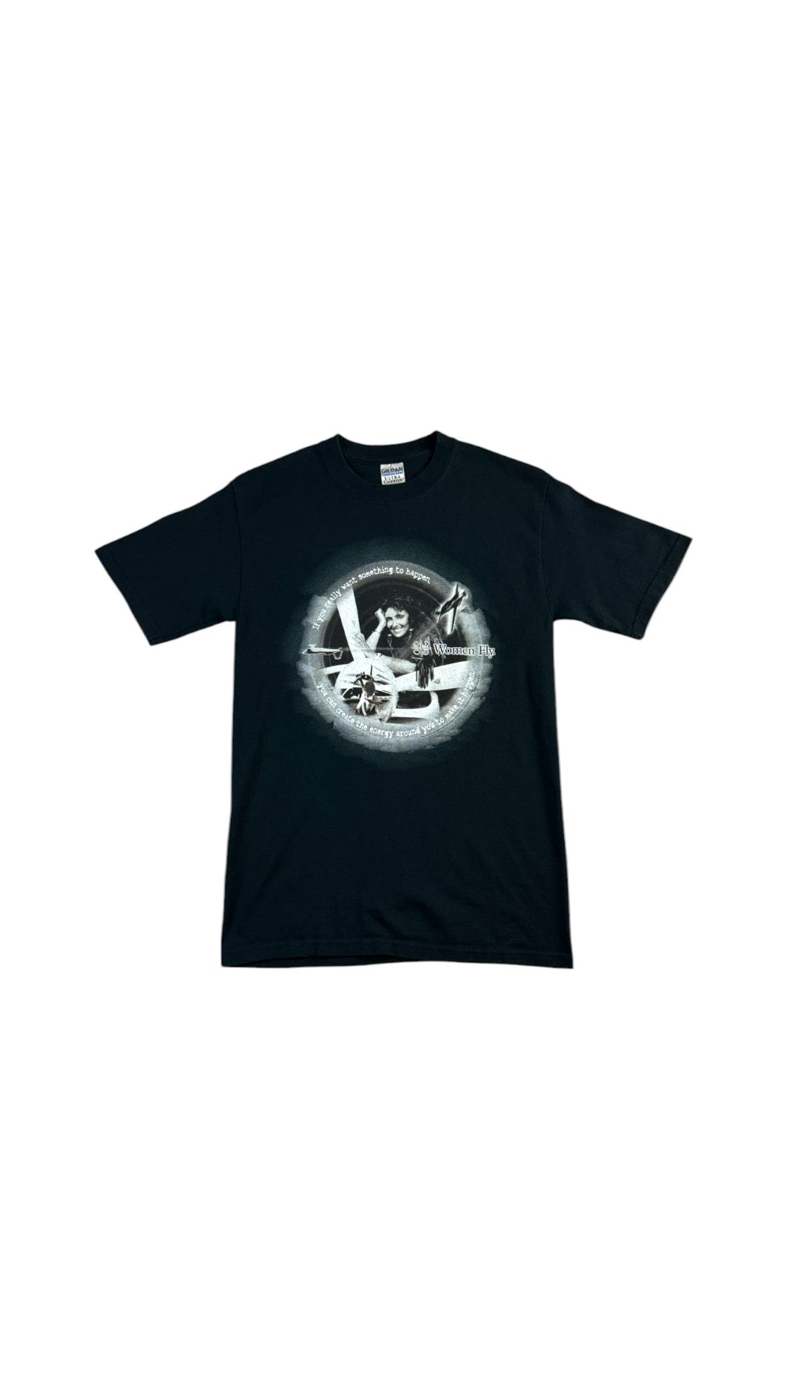 Gildan T-Shirt 2001 "Women Fly Airshow Routine" Flugmanöver Schwarz S - RareRags