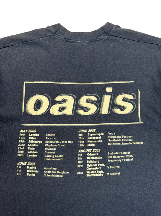 2005 Screen Stars Tourshirt Oasis Europe Single Stitch Made In Ireland Dunkelblau M-L
